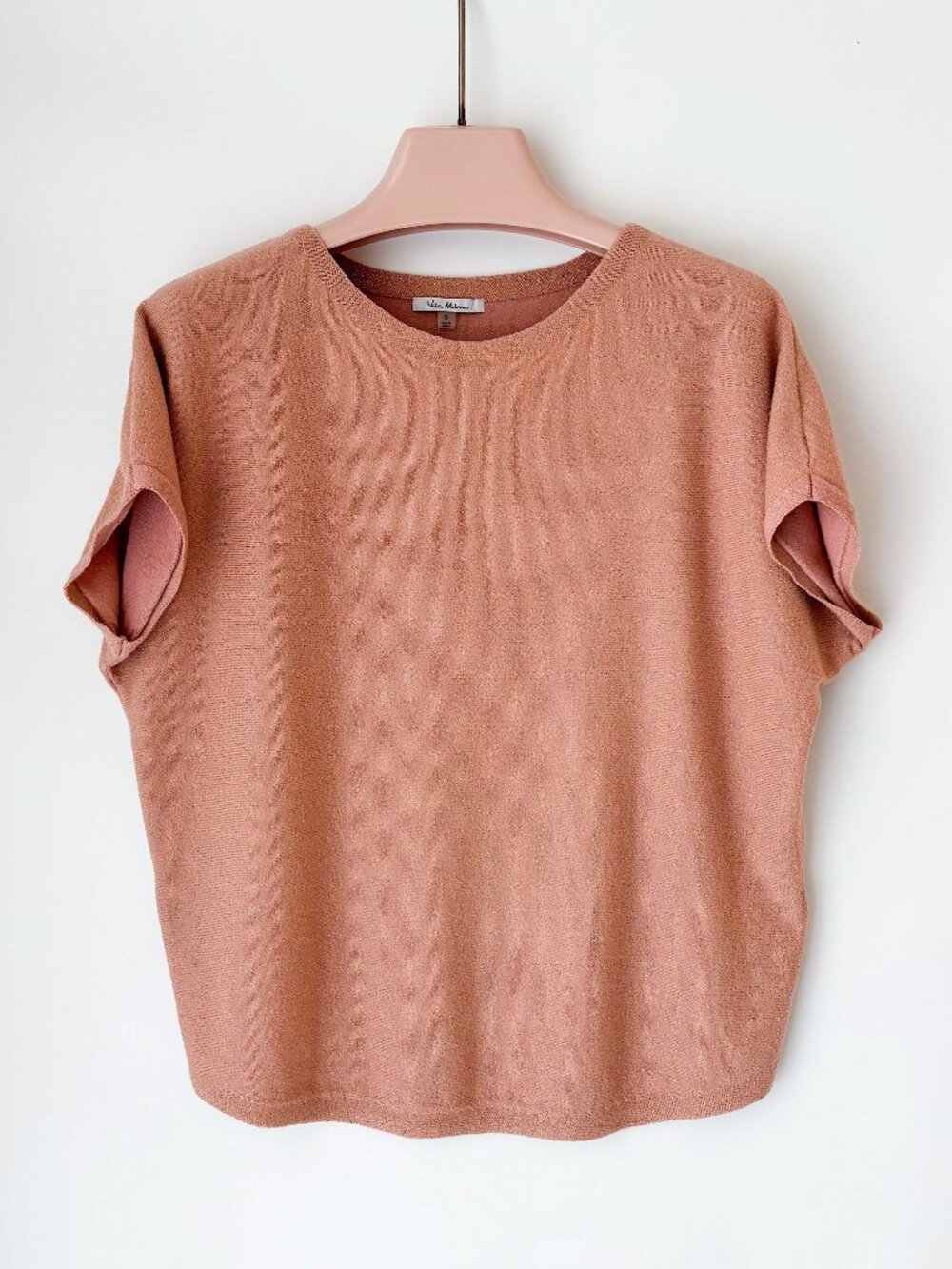 Vila Milano rose pink short sleeve batwing knitted top